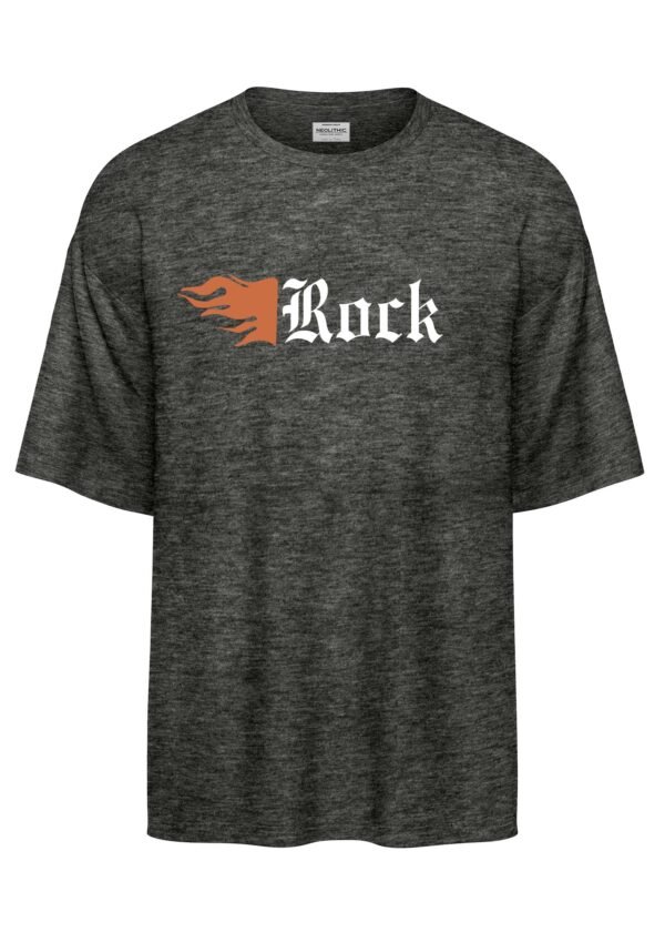 Rock & Ritual Printed Oversized Charcoal T Shirt - Image 2