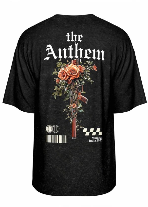 The Anthem x Rock Oversized Tee – Charcoal - Image 3