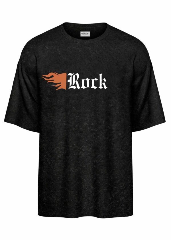 Rock & Ritual Printed Oversized Charcoal T Shirt - Image 3