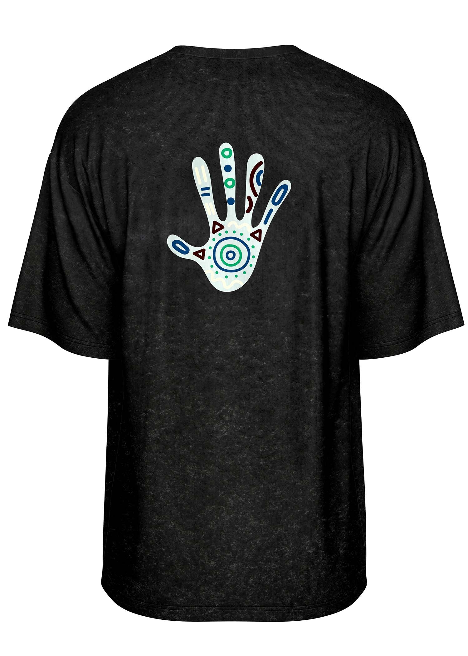 Primal Pattern Hand Design Oversized Tee