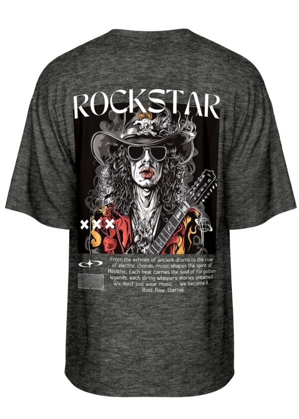 Rock & Ritual Printed Oversized Charcoal T Shirt