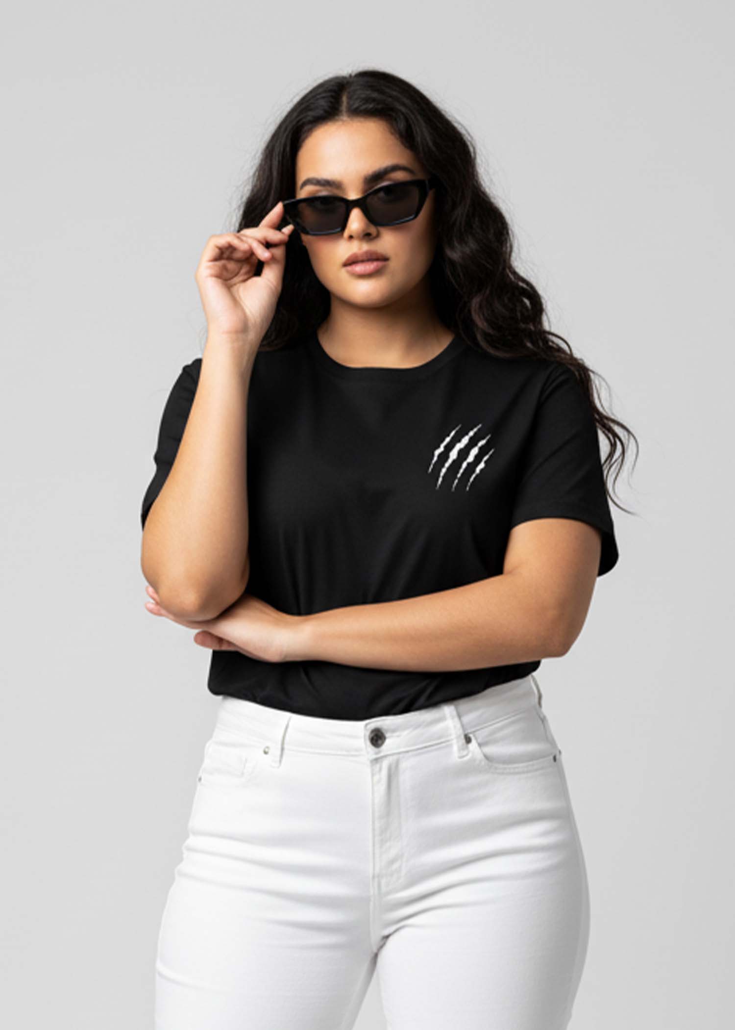 Claw Mark Printed Regular Fit T Shirt