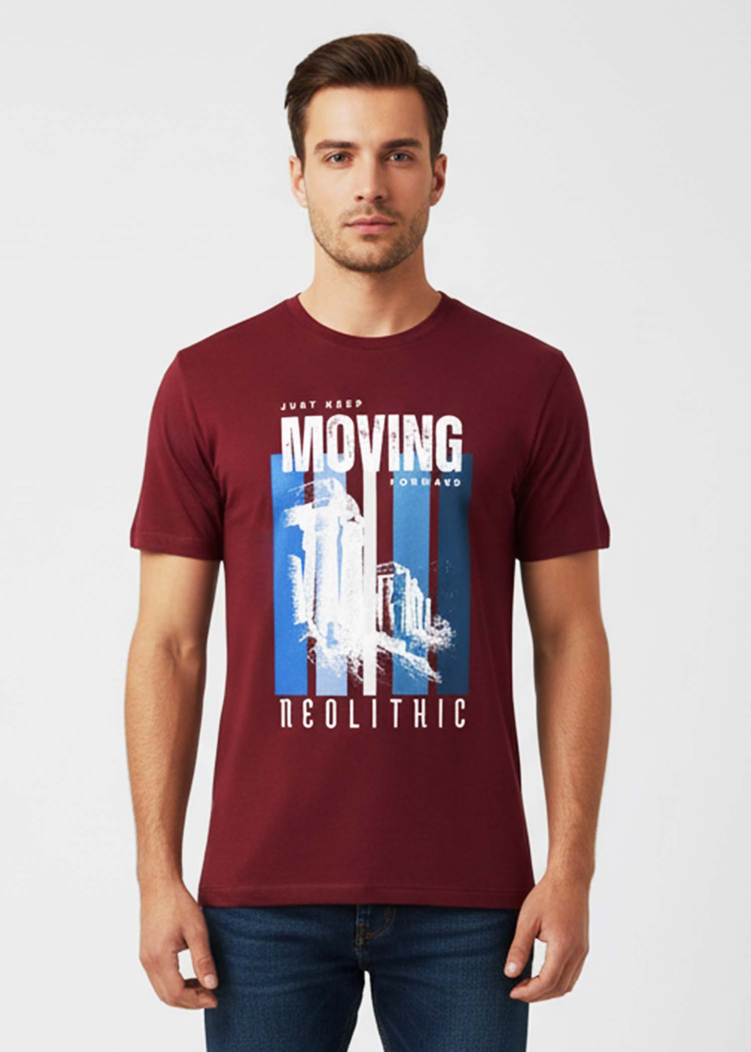 Just Keep Moving Forward Printed Regular Fit T Shirt