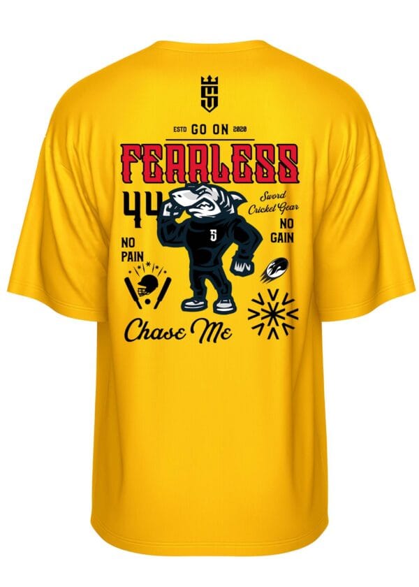 Fearless Cricket Warrior – Sword Edition Oversized tee - Image 5