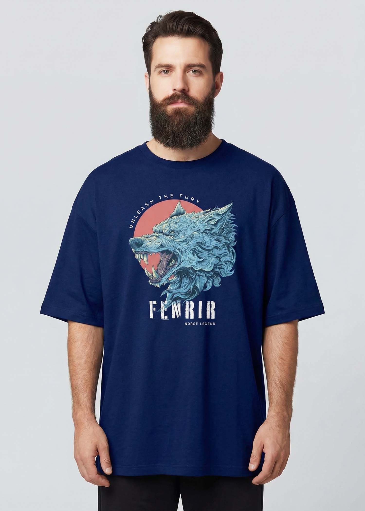 Fenrir Wolf – Norse Legend Oversized Tee