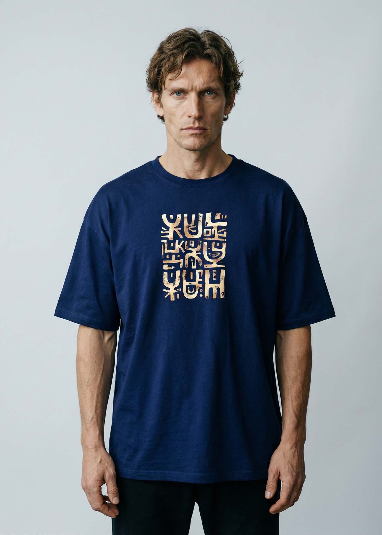 Indus Script Printed Oversized Tee