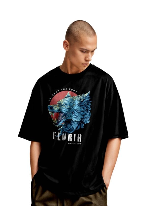 Fenrir Wolf – Norse Legend Oversized Tee