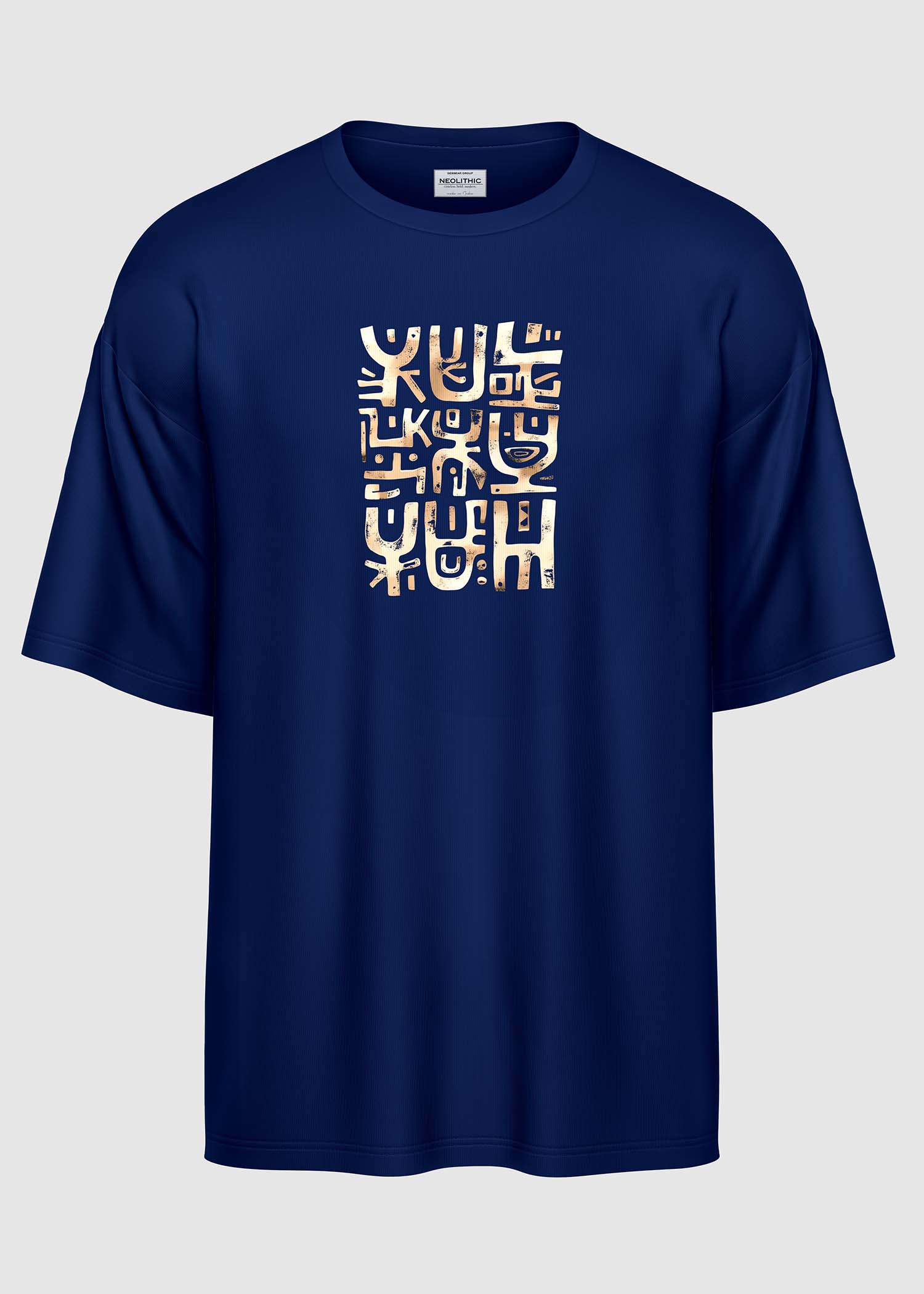 Indus Script Printed Oversized Tee - Image 3