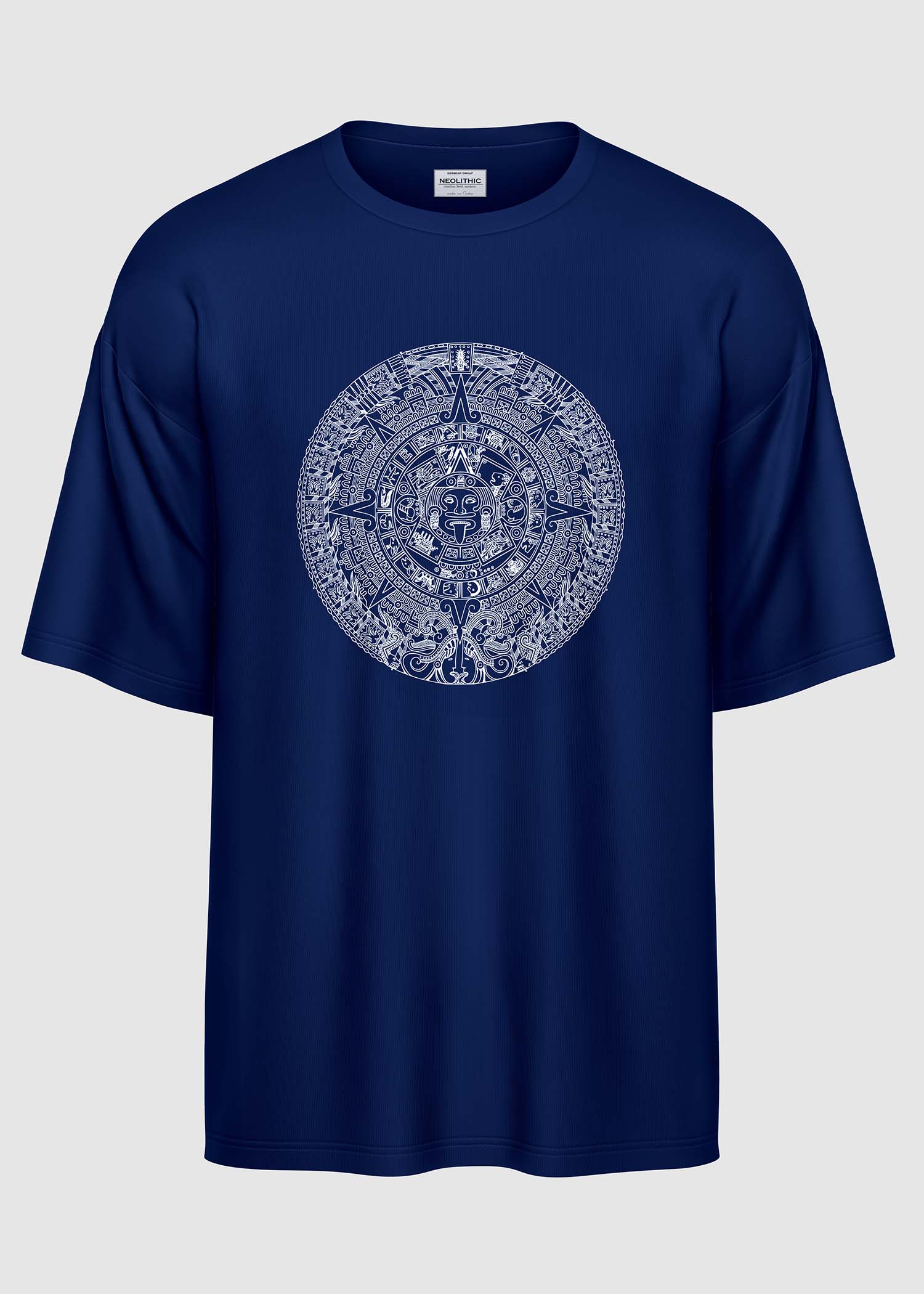 Mayan Eternal Calendar Printed Oversized Tee - Image 3