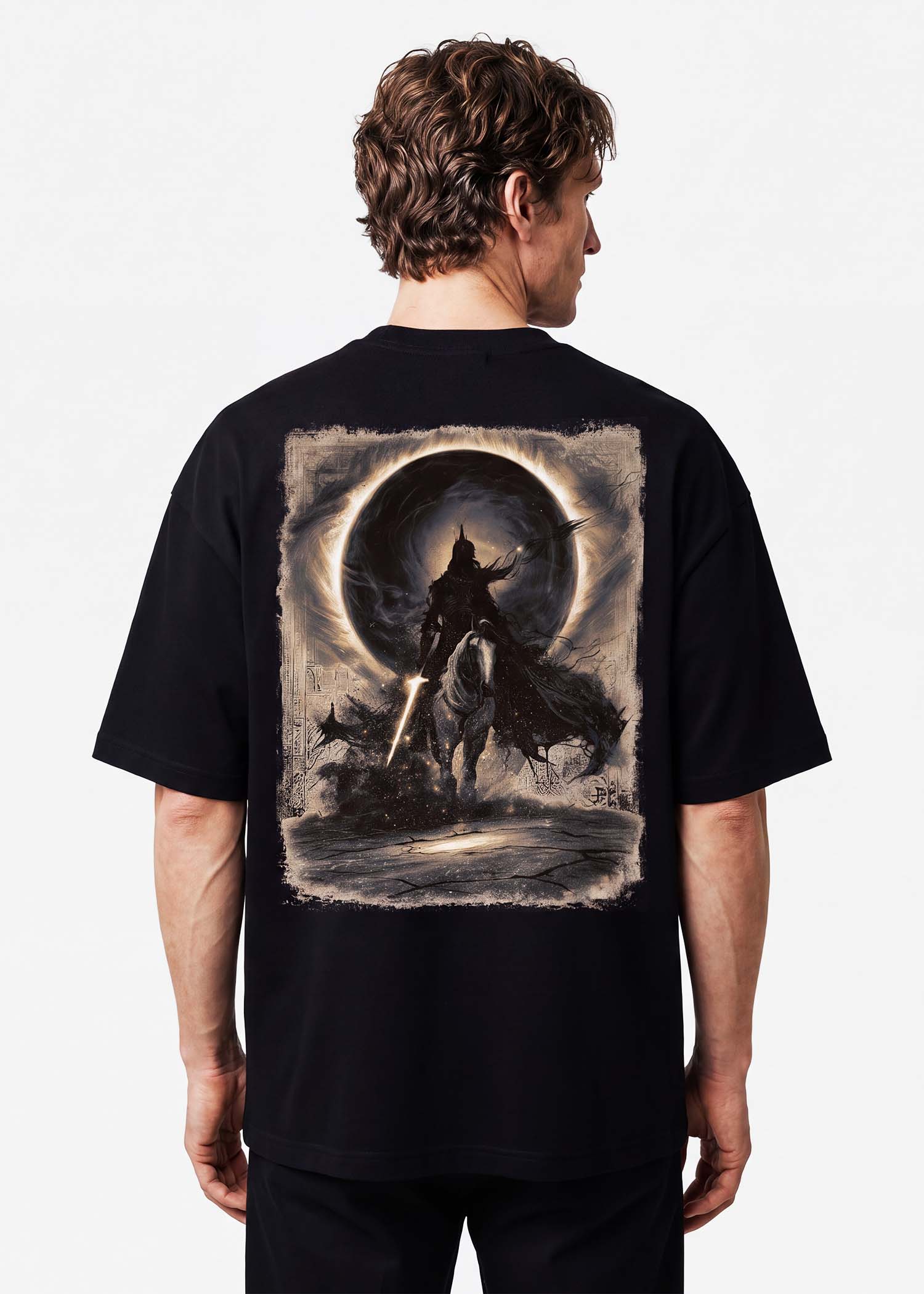 Born Destroyer — Kalki Edition, Hindu mythology oversized t-shirt by Neolithic Store — back print
