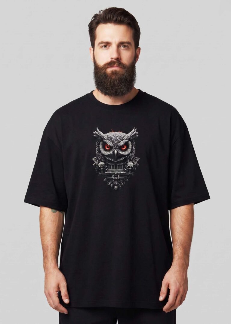 Ah Puch Lord of Mitnal Oversized Tee — Mayan mythology clothing front view